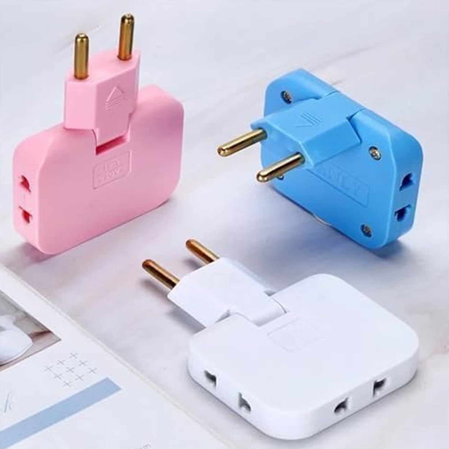 Wireless 3 In 1 Foldable Wall Plug Adapter Socket Converter (1 Pc)