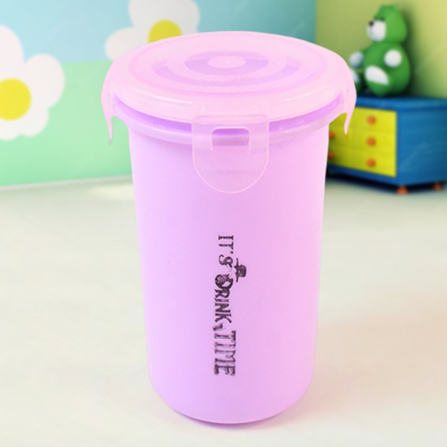 Plastic Lunch Box With Small Box Bottle Sponn For Kids Lunch Box (4 Pc Set)