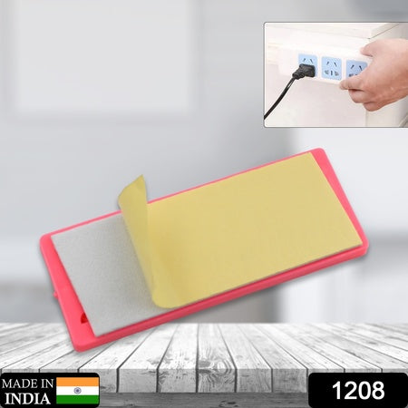 1208 Self Adhesive No Hole Wall Mount Reusable Non Residue Plug Organizer For Home Office Multiuse Device