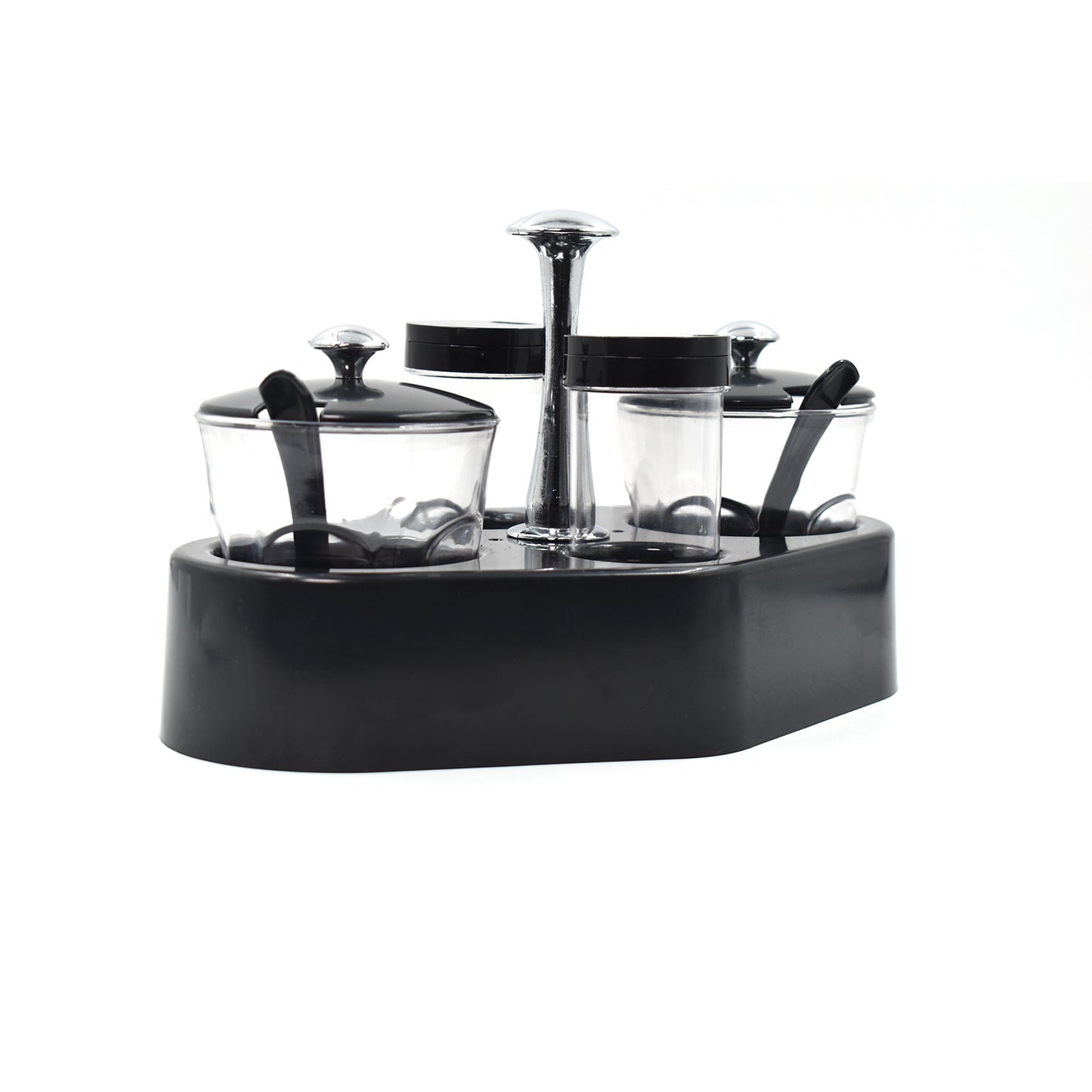 8122 Ganesh Rendy Condiment Set For Kitchen Transparent Jar For Easy To Access Spice 1 Piece Spice Set (Plastic)
