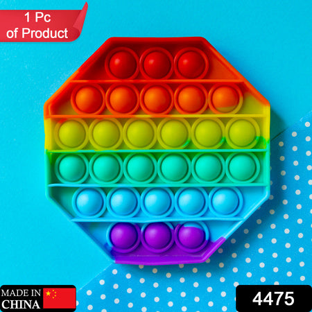 4475 Octagon Shape Silicone Push Bubbles Toy For Autism Push Toy For Kids Fidget Popping Sounds Toy