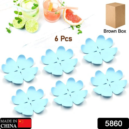 5860 Heat Resistant Coasters For Type Of Glasses Mugs Coffee Coaster With Durable Plastic Material For Glass Cup Kitchendining Table Beautiful Plastic Coasters Coffee Mugs Glasses (6 Pc Set)