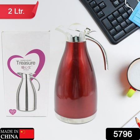 Vacuum Insulated Kettle Jug Vacuum Insulated Thermo Kettle Jug Insulated Vacuum Flask Vacuum Kettle Jug Stainless Steel For Milk Tea Beverage Home Office Travel Coffee (2.5 Ltr 1.5 Ltr 2 Ltr) (1pc)