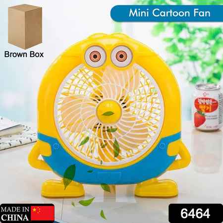 6464 Plastic Cute Mini Cartoon Electric Usb Fan Desk Fan For Children (Battery Not Include)