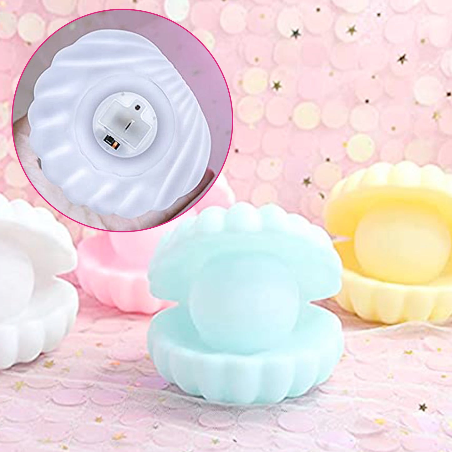 6621 Pearl Shell Night Lamp Decorate Desk Lights Nursery Toy Lamp Led Pearl Shell Night Lights For Bedroom Home