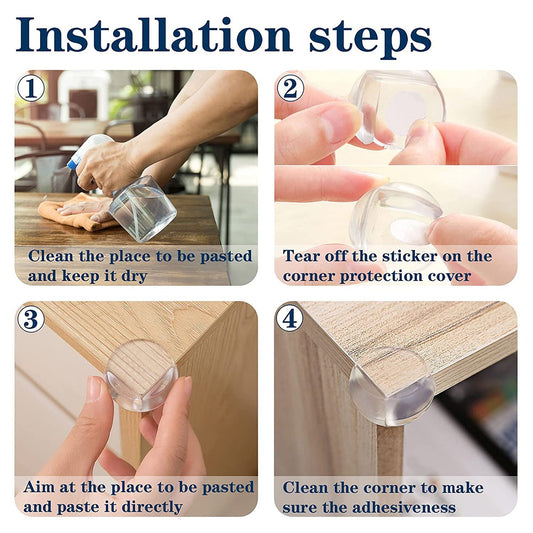 7423 Corner Guards Clear Corner Protectors High Resistant Adhesive (Pack Of 4pc)