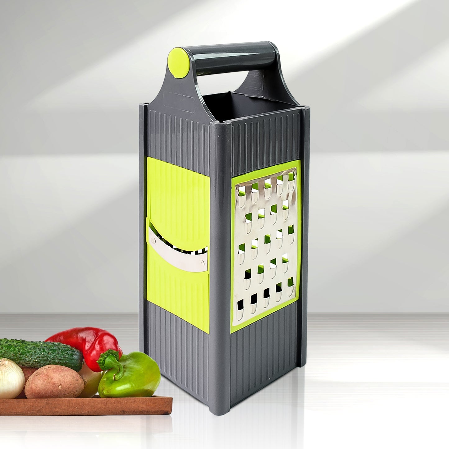 Steel And Plastic 4 In 1 Vegetable Fruit Slicer Grater Slicer (1 Pc)