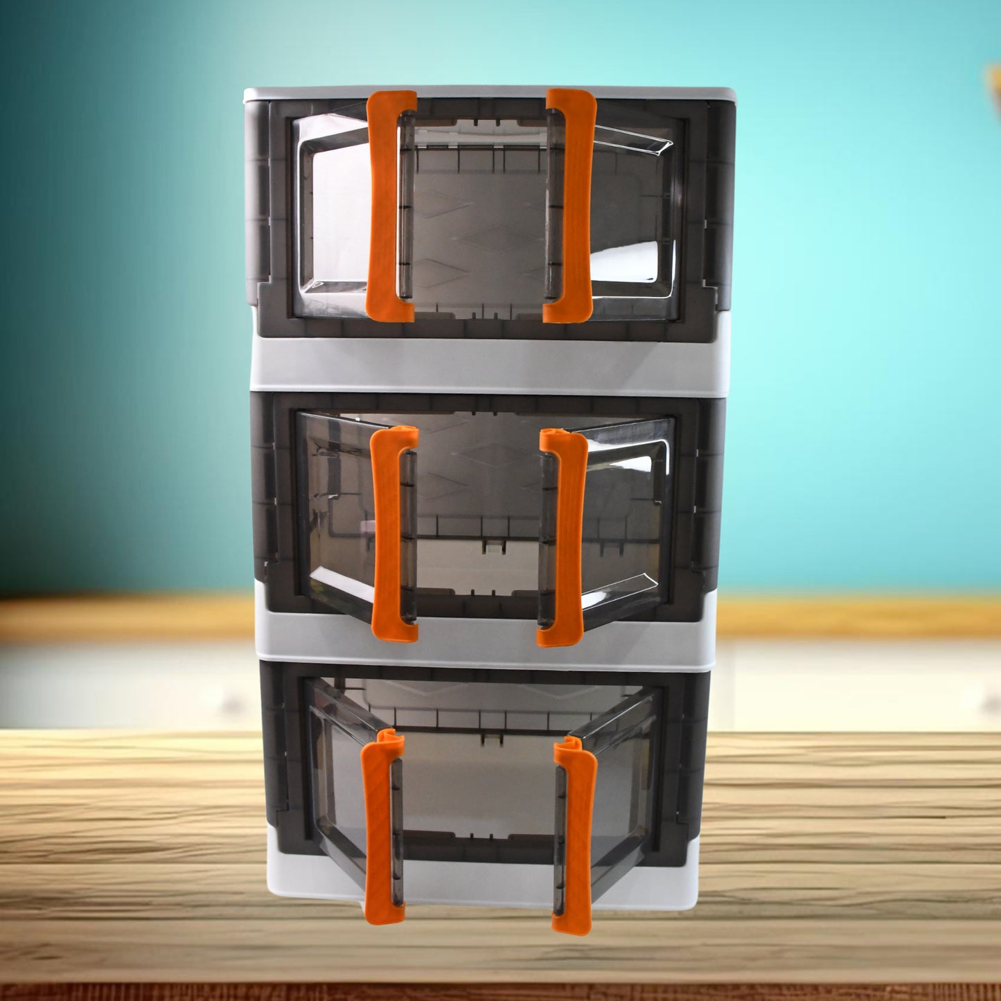 Plastic Folding Wardrobe Storage Organizer (3 Layer 1 Pc)