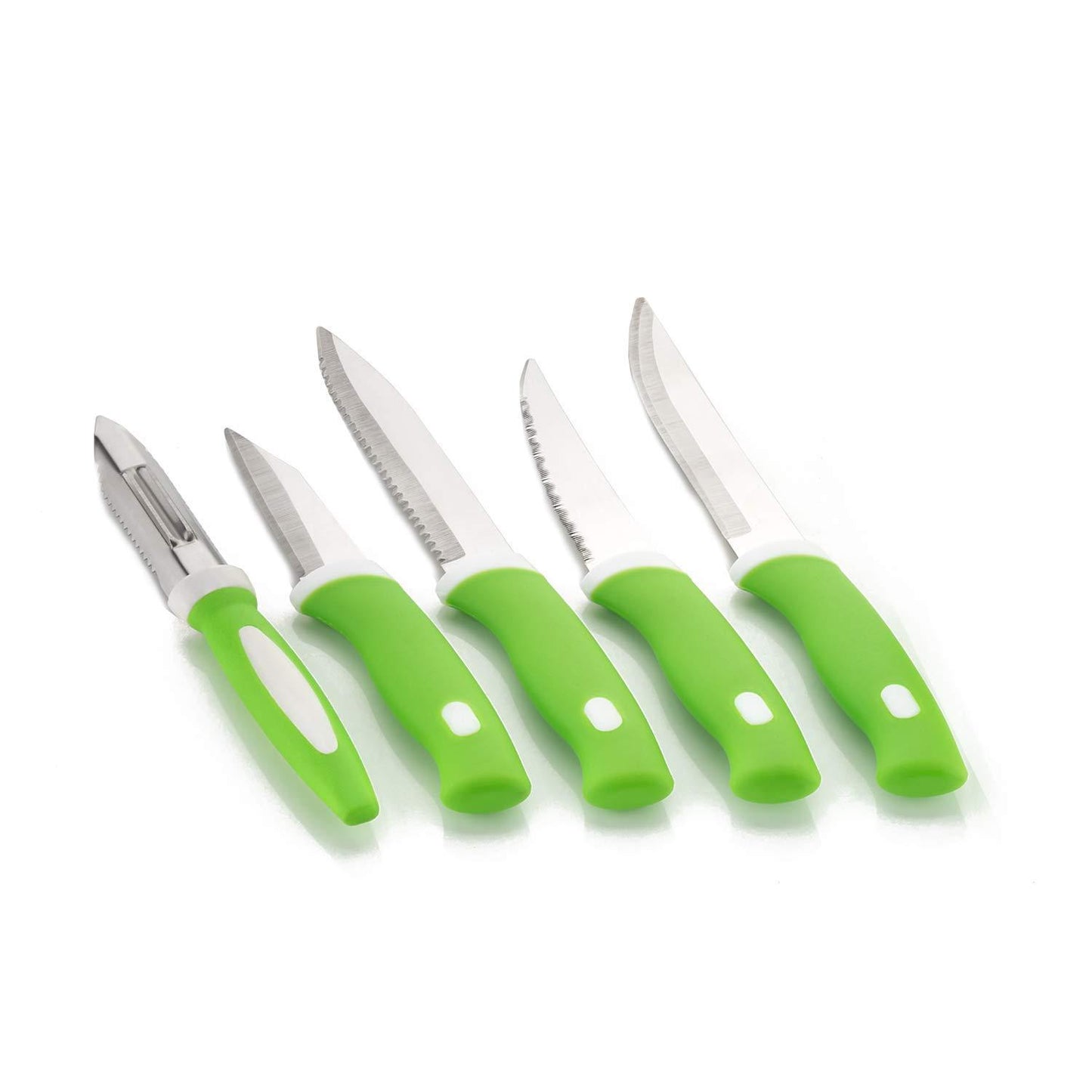 2211 Stainless Steel Knife Peeler Set With Stand - 6 Pcs