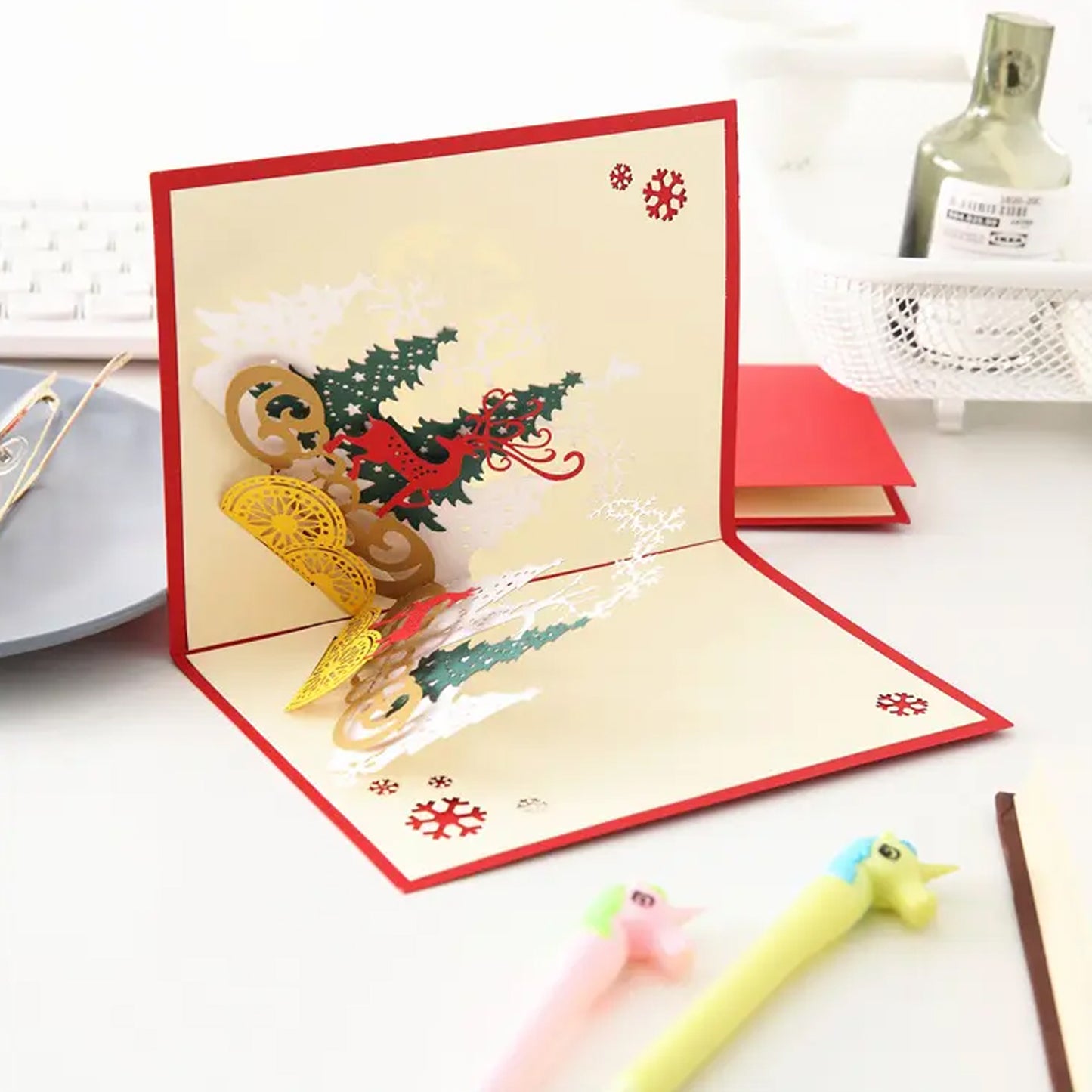 3d Paper Wish Card High Quality Paper Card All Design Card Good Wishing Card (All 3d Card Birthday Christmas Card Cartoon Card Love Heart Card) (1 Pc)
