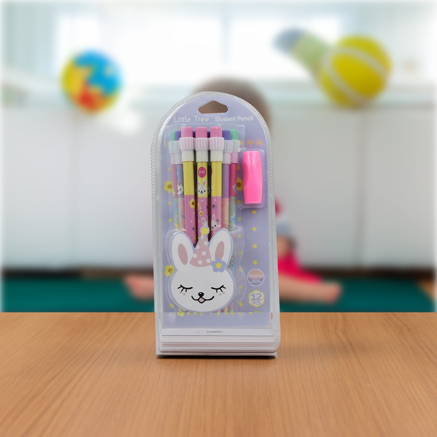 4396 Cute Rabbit Bear Drawing Graphite Writing Pencil Set With Pencil Sharpener Eraser Pencil And Eraser Set With Eraser For Kids For Girls Fancy School Stationary Birthday Party Return Gift (14 Pc Set)