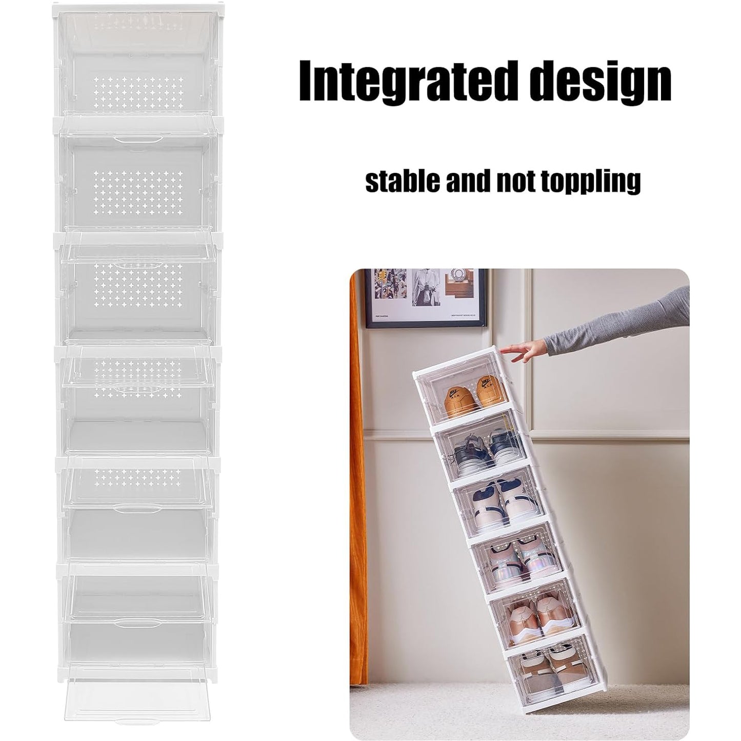 Stackable Multifunctional Storage For Clothes Foldable Drawer Shelf Basket Utility Cart Rack Storage Organizer Cart For Kitchen Pantry Closet Bedroom Bathroom Laundry (6 Layer 1 Pc)
