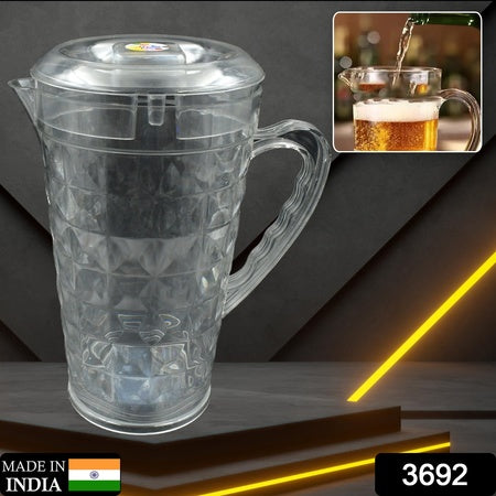 3692 Mocktail Pet Jug Plastic Jug With Lid Drinking Beverage Jag Transparent Tableware Reusable Bpa Free Plastic Water Jug For Home Use Perfect For Home Restaurants