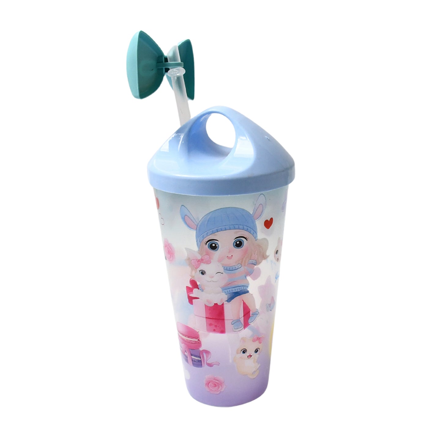 Unicorn Water Bottle With Straw Lid For Kids (Without Light)