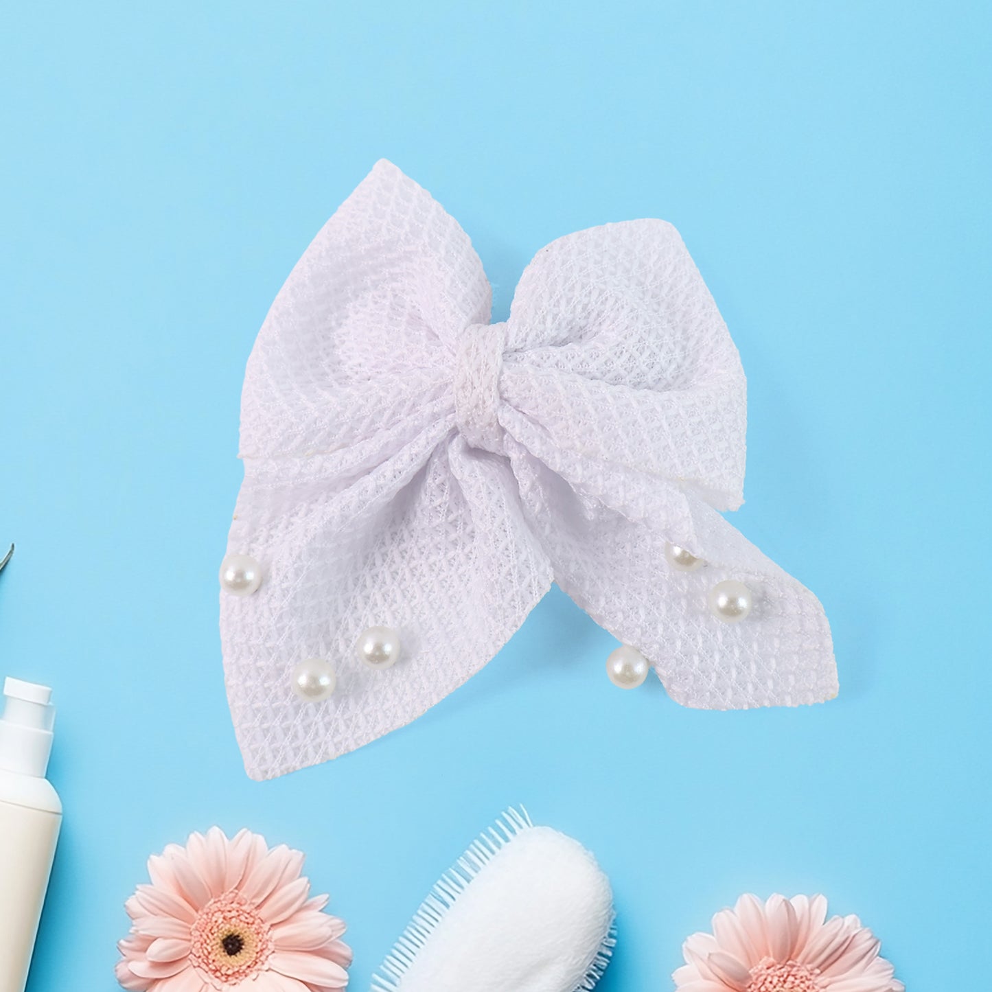 Hair Bow Knot Clip Suitable For Girls (6 Pc Multicolour Mix Design) Hair Accessories