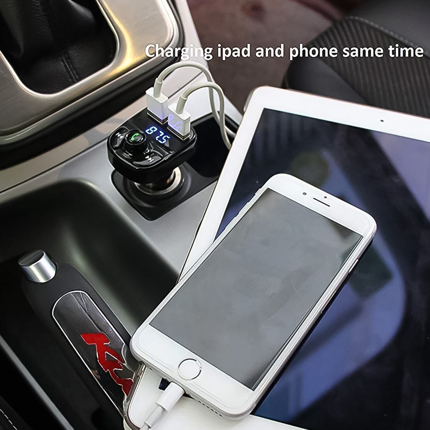 8533 Car-x8 Bluetooth Fm Transmitter Kit For Hands-free Call Receiver Music Player Call Receiver Fast Mobile Charger Ports For All Smartphoneswith 3.1a Quick Charge Dual Usb Car Charger