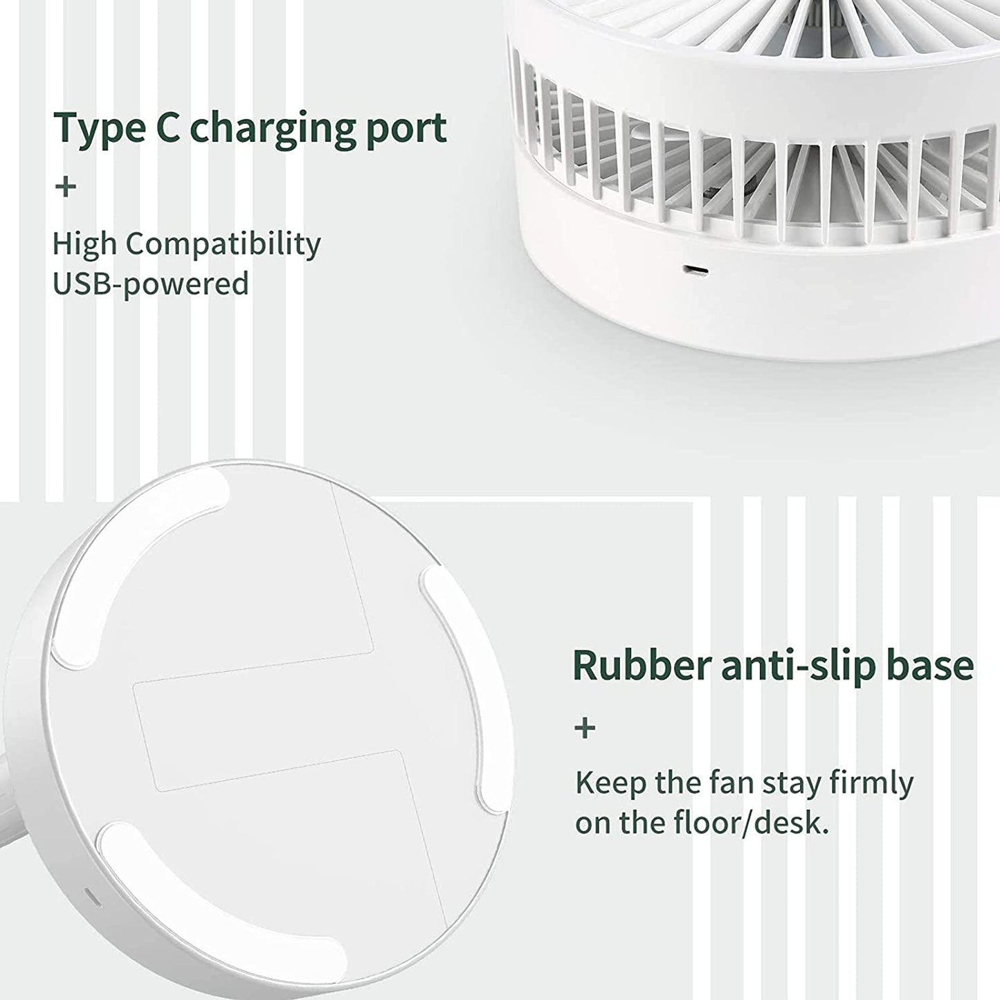 7206 Telescopic Electric Desktop Fan Height Adjustable Foldable Portable For Travelcarry Silent Table Top Personal Fan For Bedside Office Table (Battery Not Include)