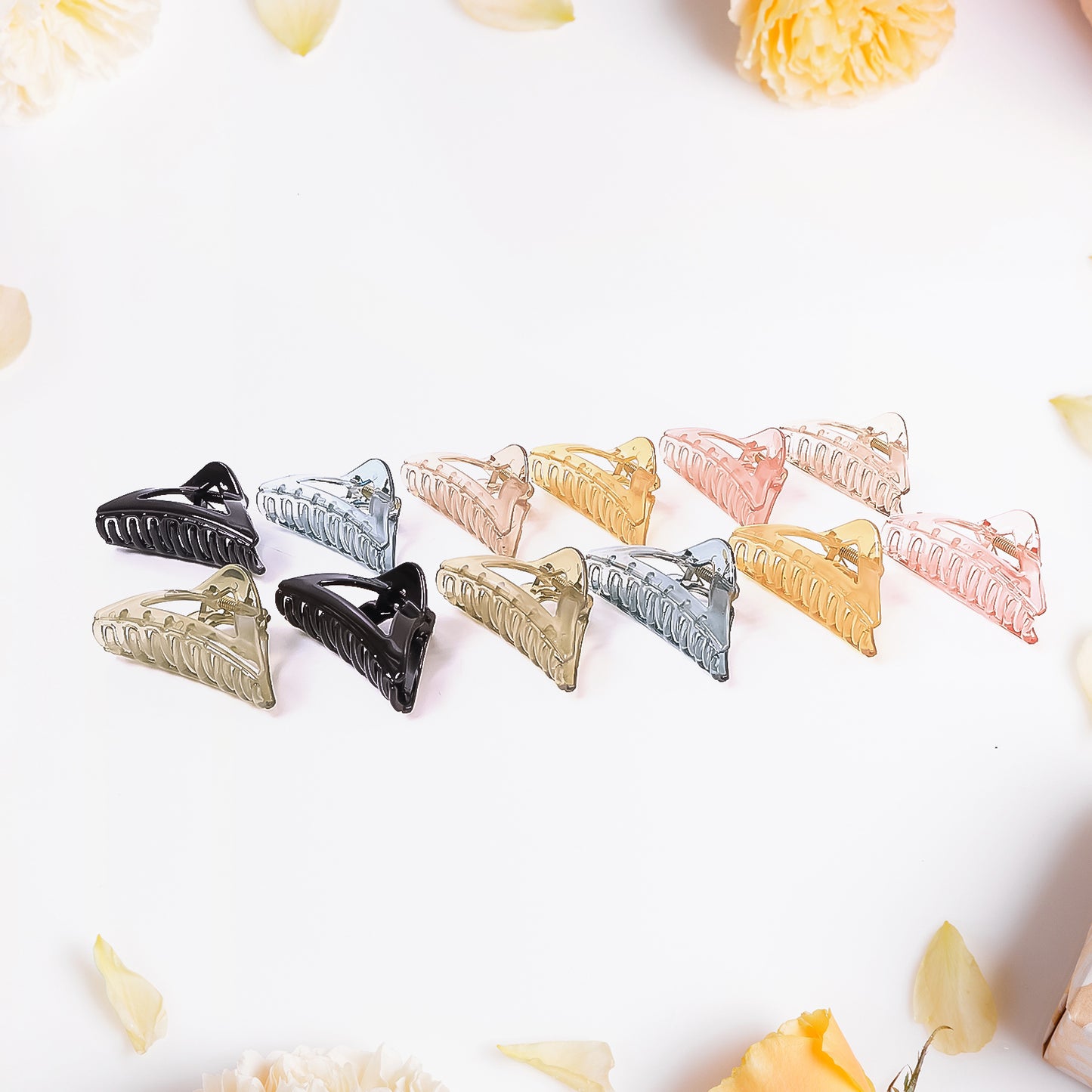 Triangle Shape Mix Color Plastic Hair Claw Clip 1 Pc Durable Grip For Women And Girls