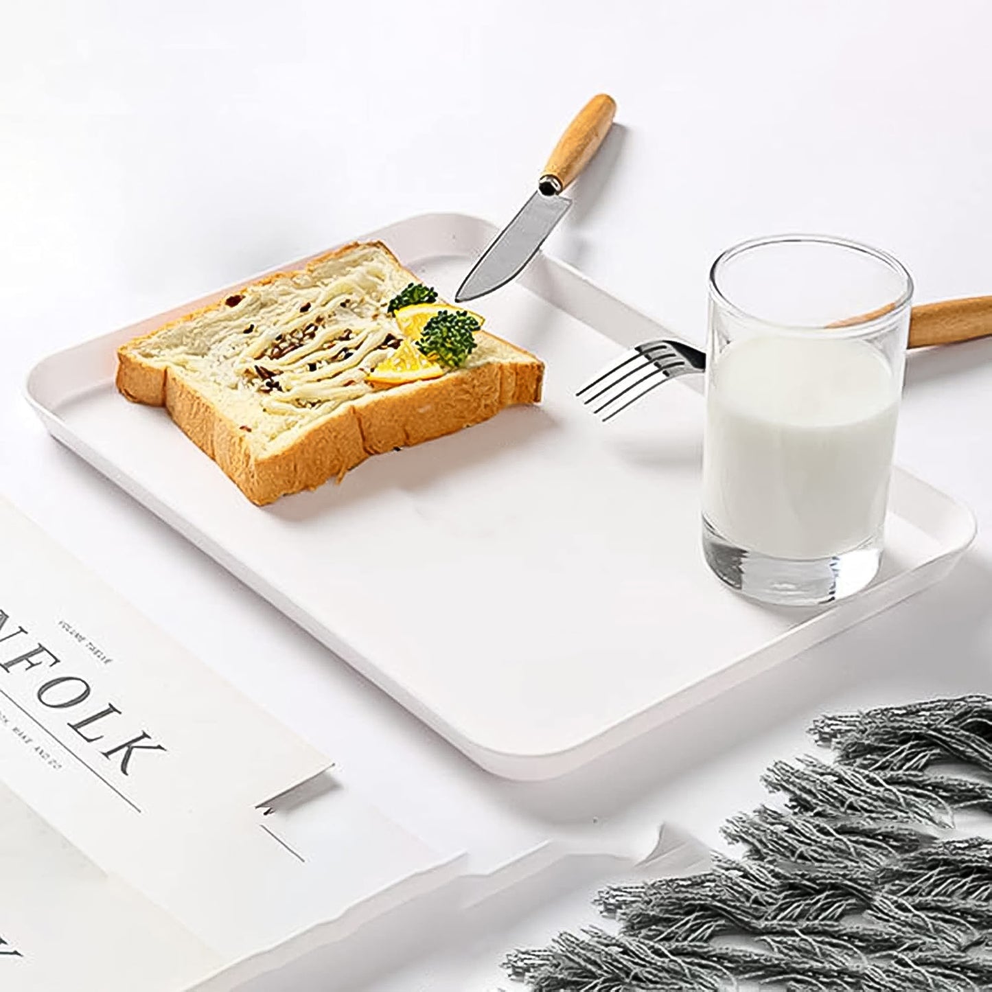 Elegant Printed Plastic Serving Tray With Motivational Quote