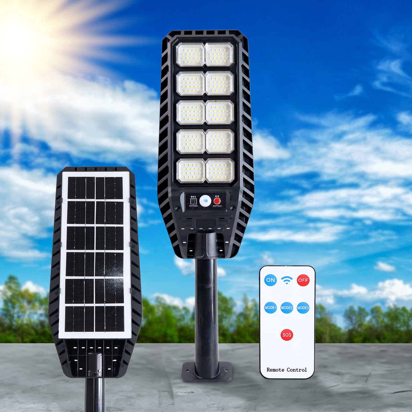 High-powered Solar Led Street Light With Motion Sensor Remote Control