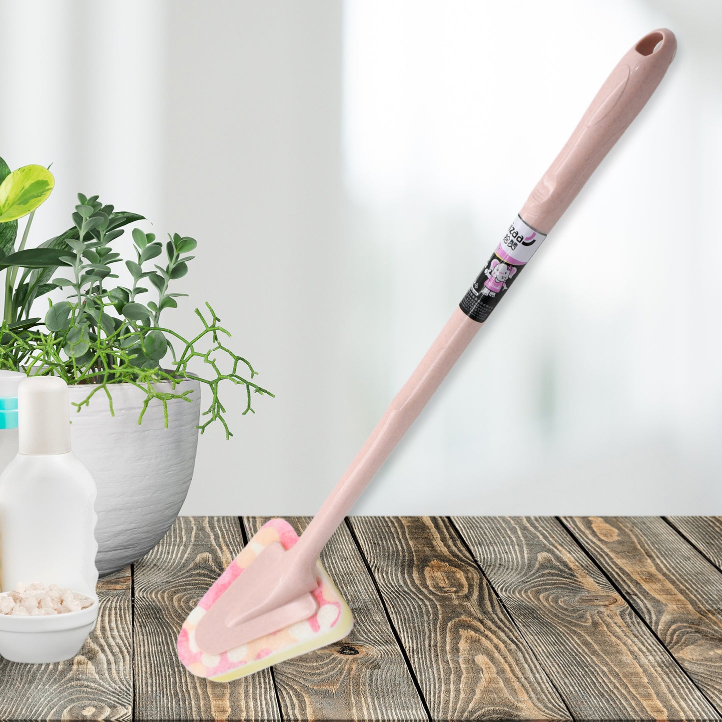 7223a Cleaning Supplies Kitchen Handle Universal Triangular Sponge Multifunctional Bathroom Brush Handle Kitchen Dining Bar