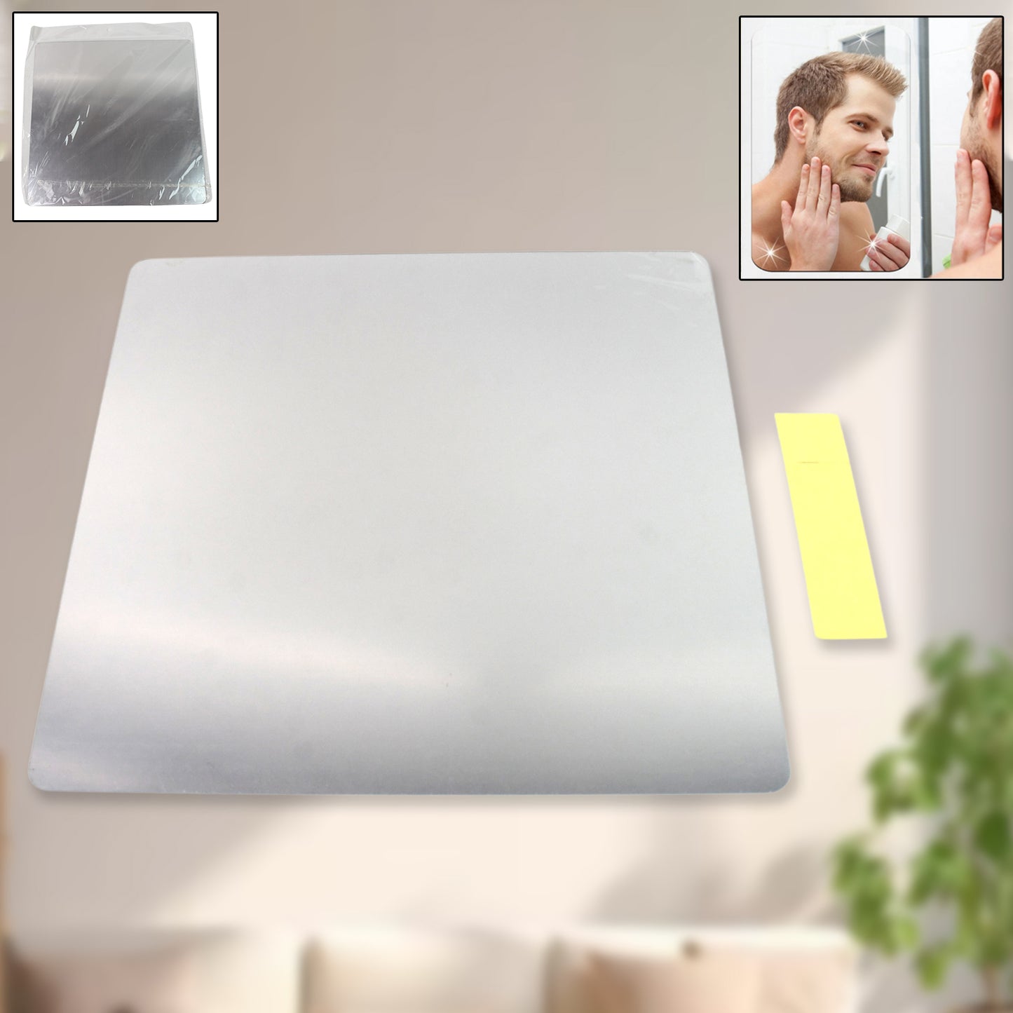 Plastic Square 3d Mirror Wall Stickers (1 Pc 30x30 Cm)