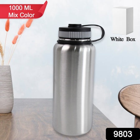 Stainless Steel Double Wall Vacuum-insulated Drink Water Bottle (1000 Ml Mix Color)