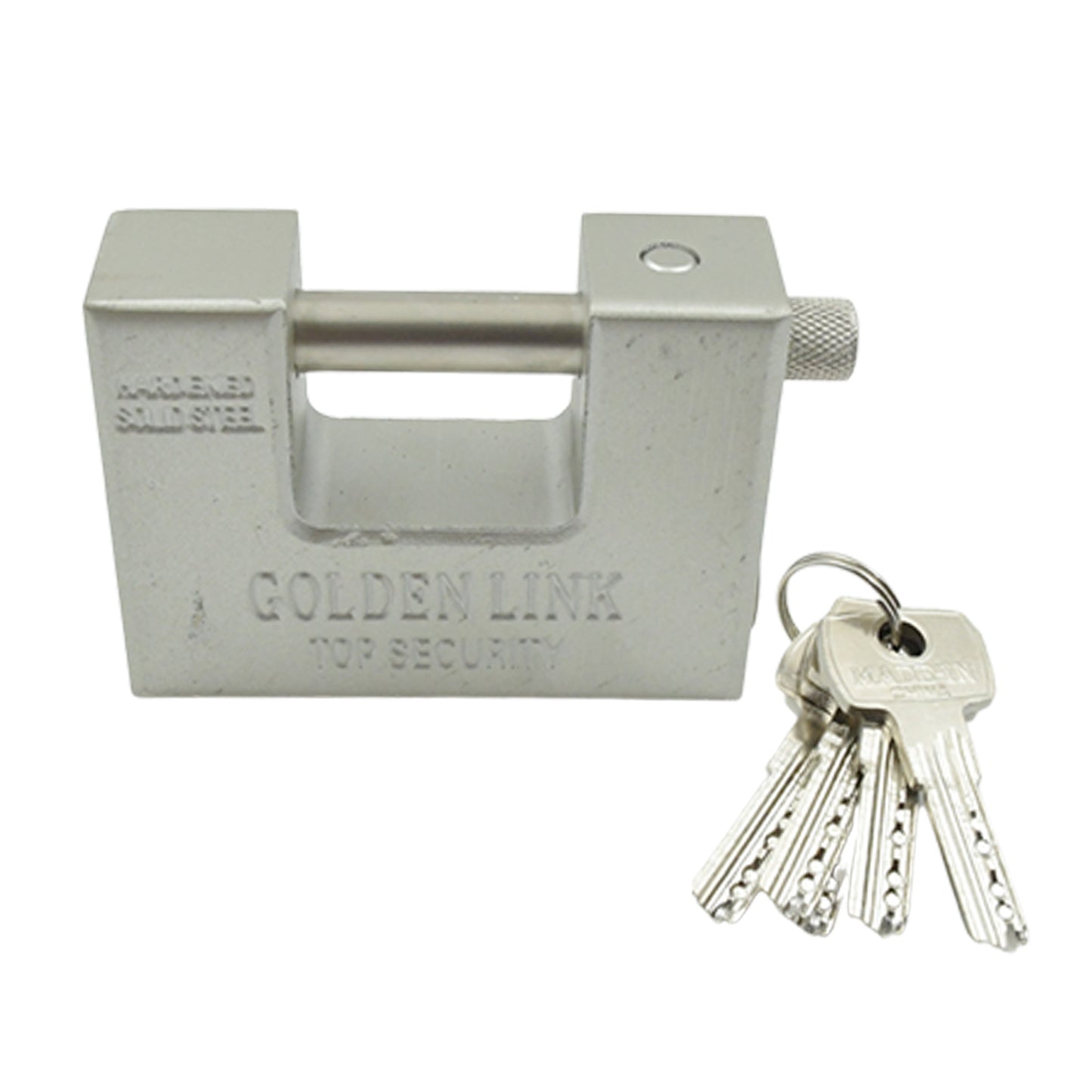 9323 Stainless Steel Padlock Rectangular Shape Hardened Steel High Resistance With 5 Keys Door Lock For Home Dormitory Waterproof Antirust Anti-theft Padlocks Outdoor Gate Shed Locks Warehouse Big Door Drawer Lock (94 Mm)
