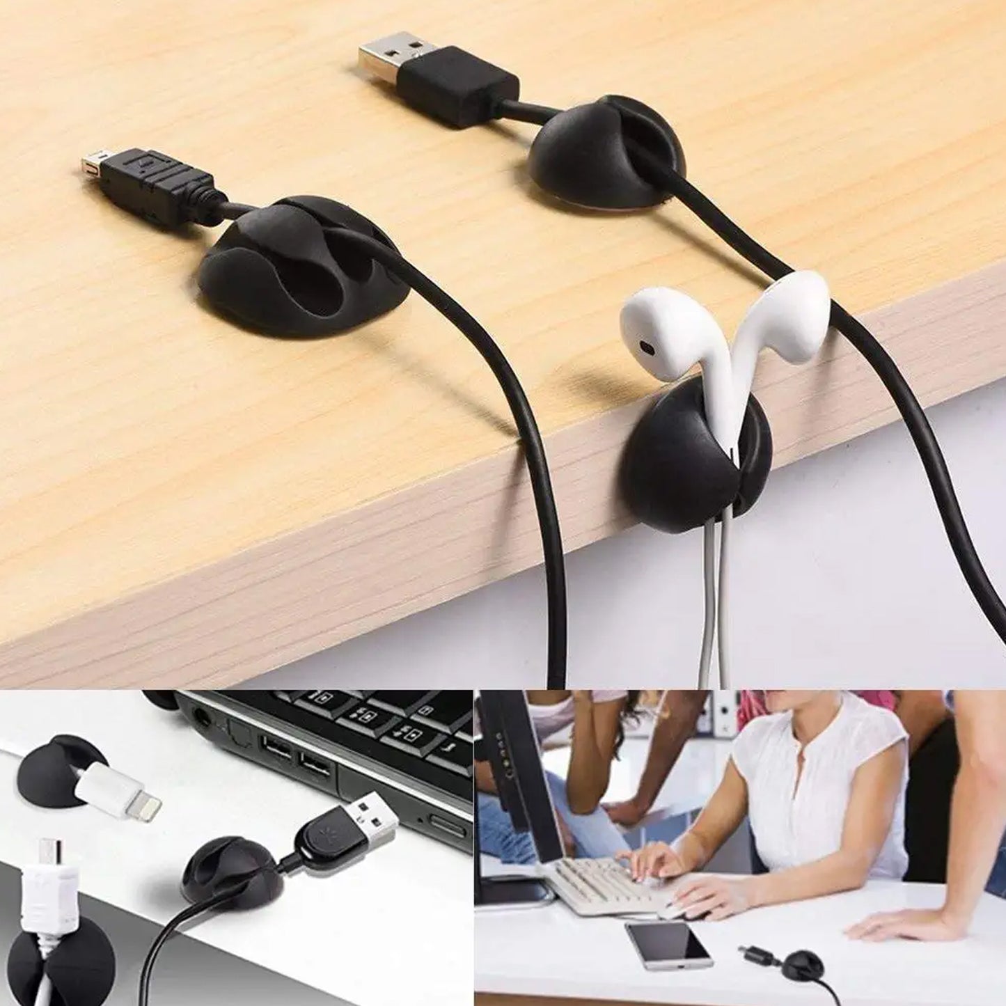 1334 Cable Clips Multi Purpose Cable Organizer Wire Holder For Desk And Table Use
