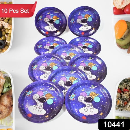 Round Plates Disposable Paper Plates Happy Birthday Gift (10 Pcs Set Mix Design)