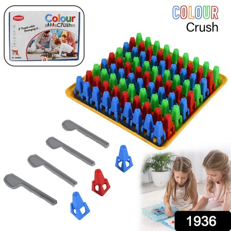 1936 Plastic Color Crush Game Board A Puzzle Game Challenges Educational Board Games Game For Kids Adults Birthdaygift(1 Set)