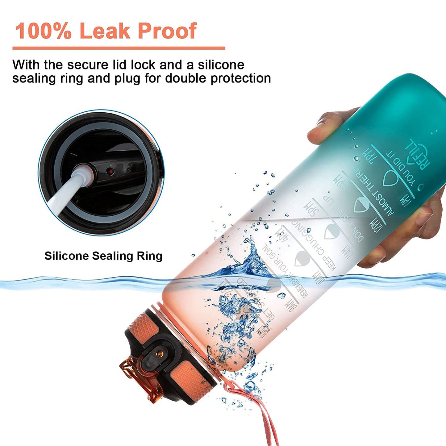 0325 Motivational Water Bottle With Straw Time Marker Bpa-free Tritan Portable Gym Water Bottle Leakproof Reusable Special Design For Your Sports Activity Hiking Camping