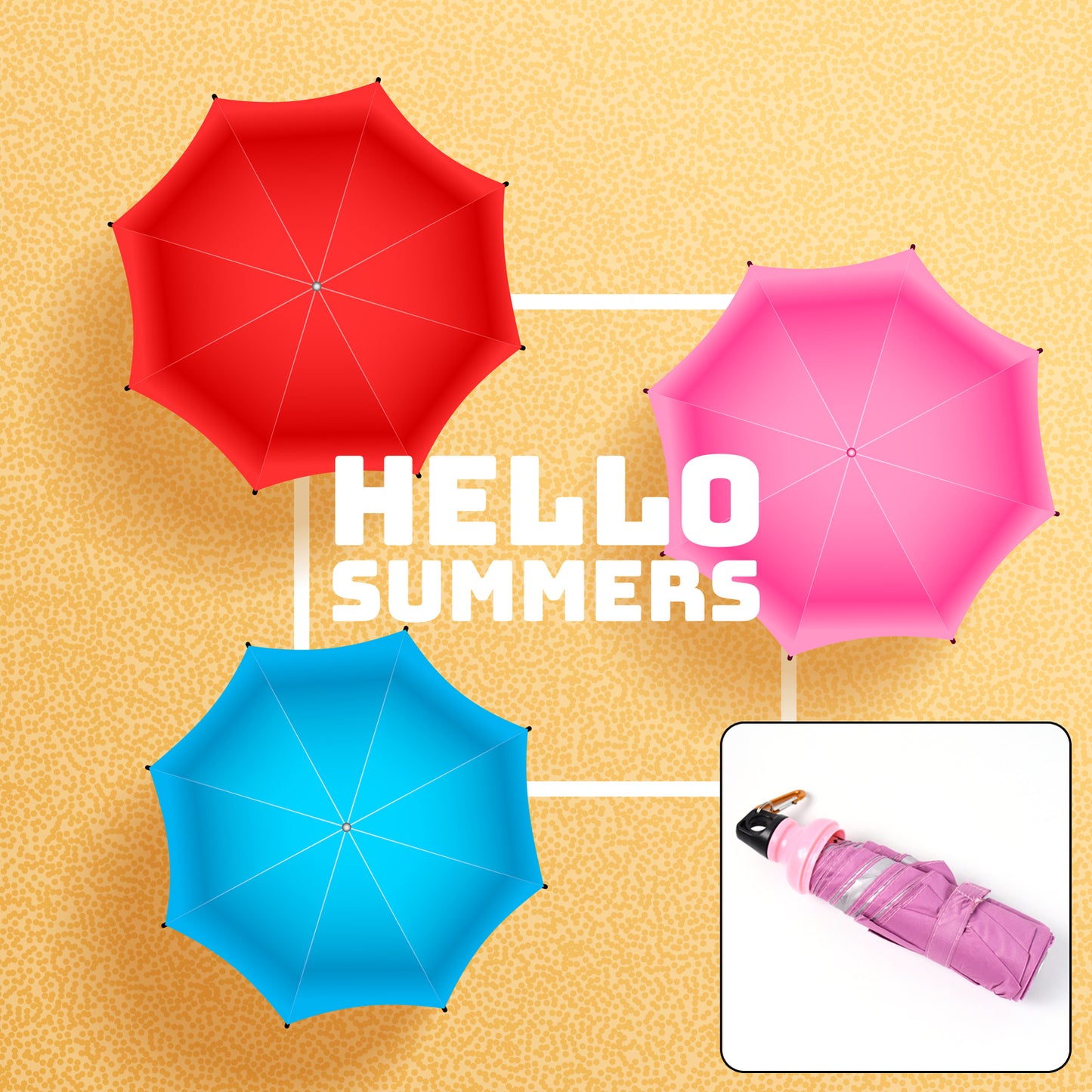4 Fold Foldable Bottle Summer Umbrella For On-the-go (1 Pc Mix Color)