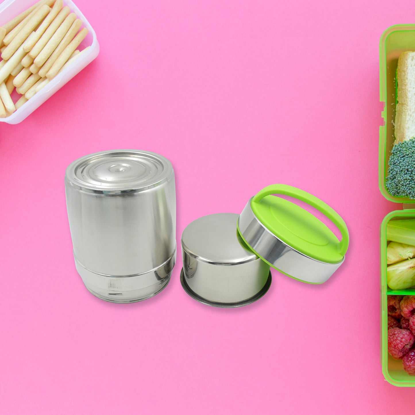 5525 Leak-proof Thermos Flask For Hot Food Warm Soup Cup Vacuum Insulated Lunch Box Food Box For Thermal Container For Food Stainless Steel (1.8 L)