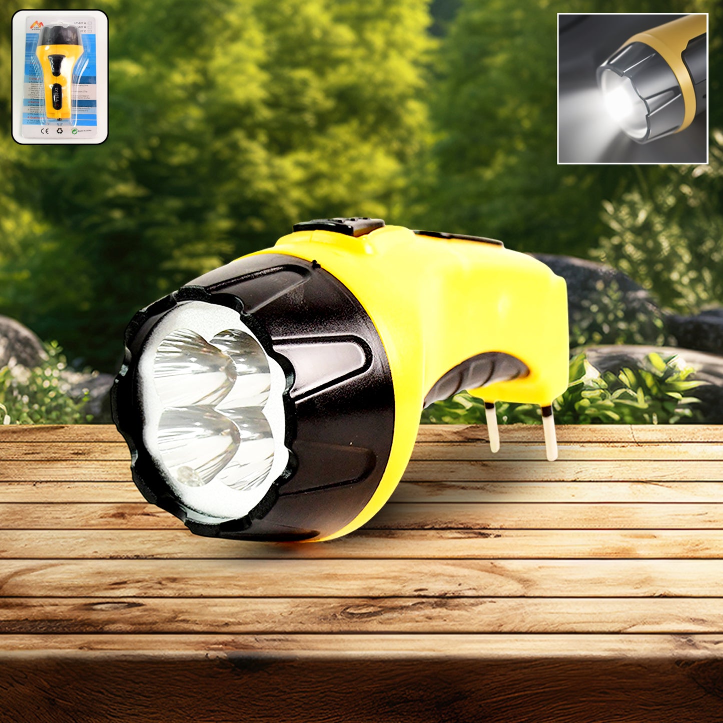 Rechargeable Led Torch Flashlight High-power Handheld Emergency Light With Built-in Plug
