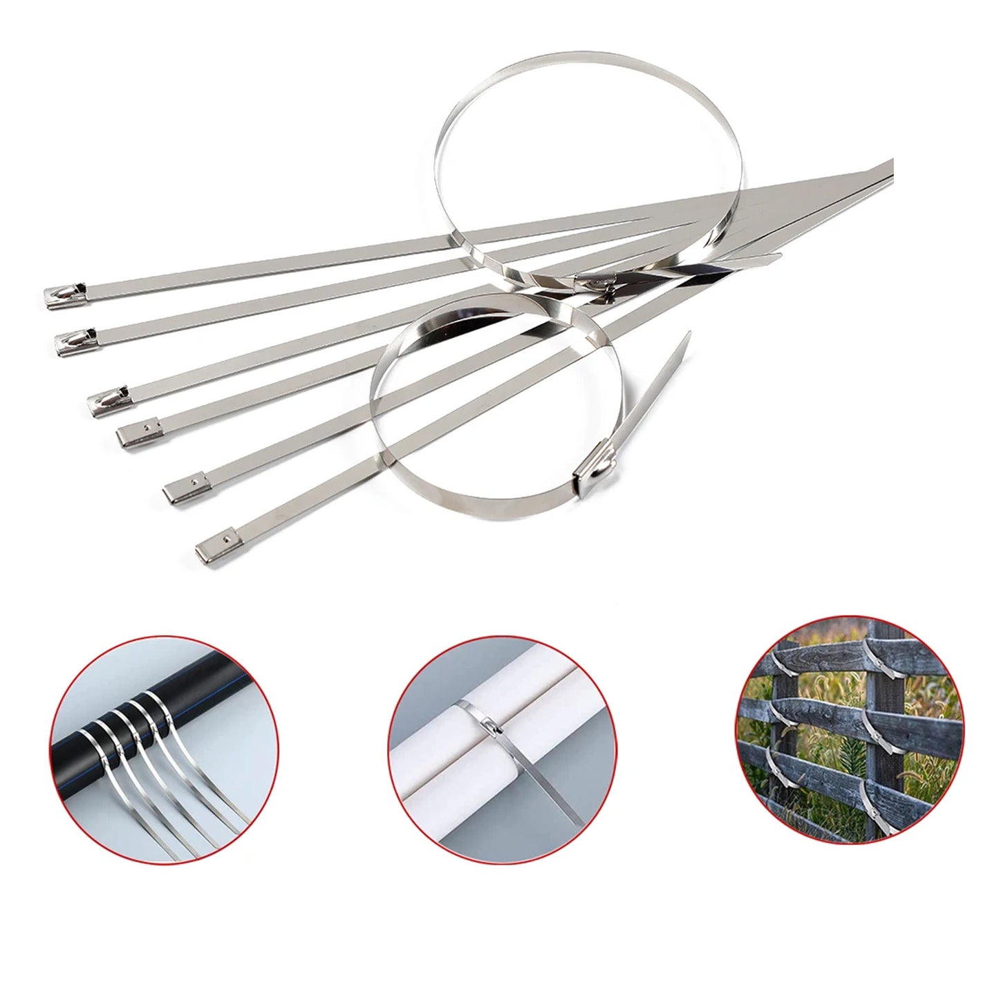 Stainless Steel Cable Tie (4.6x100mm 10 Pcs Set)