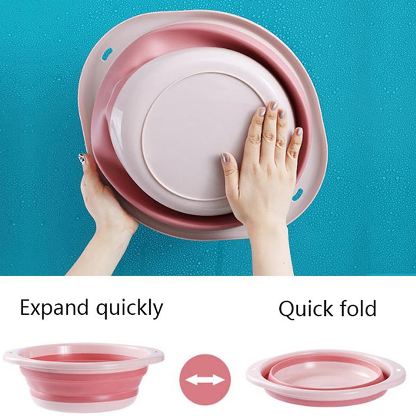 2940 Multi-purpose Portable Collapsible Folding Tub With Hanging Hole Save Storage Space Also Use For Multi Use