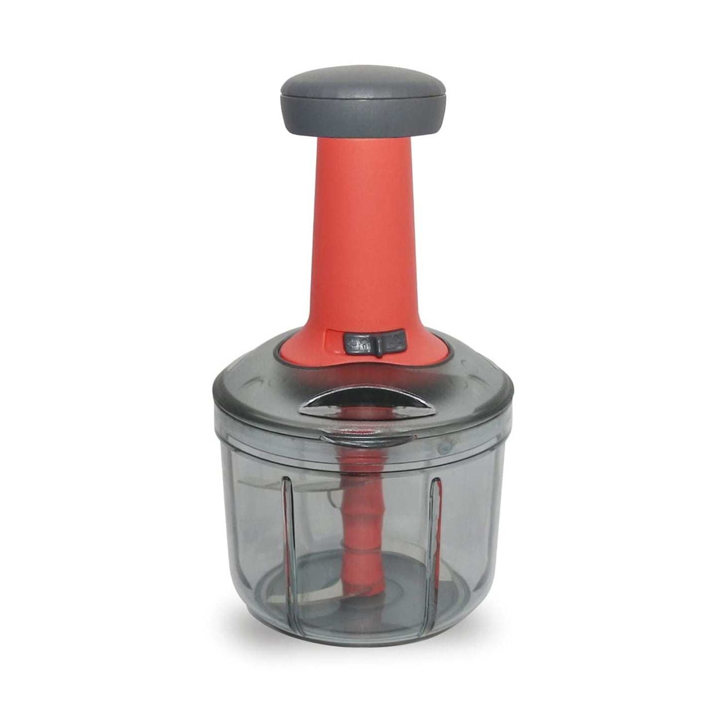 5901 Matte Finish Manual Hand Press Chopper For Kitchen Mini Handy Compact Chopper With 3 Blades For Effortlessly Chopping Vegetables Fruits For Your Kitchen.