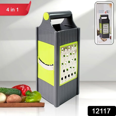 Steel And Plastic 4 In 1 Vegetable Fruit Slicer Grater Slicer (1 Pc)
