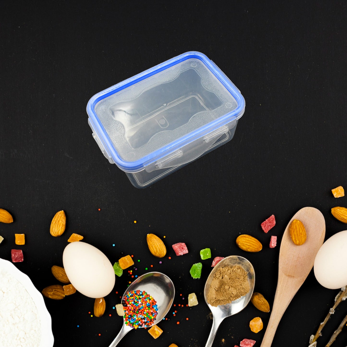 5496 Kitchen Storage Container Set With Food Grade Plastic And Air Seal Lock Lid For Storage Of Grocery Spices Dry Fruits Use For Home Office Restaurant Canteens (3 Piece Set)