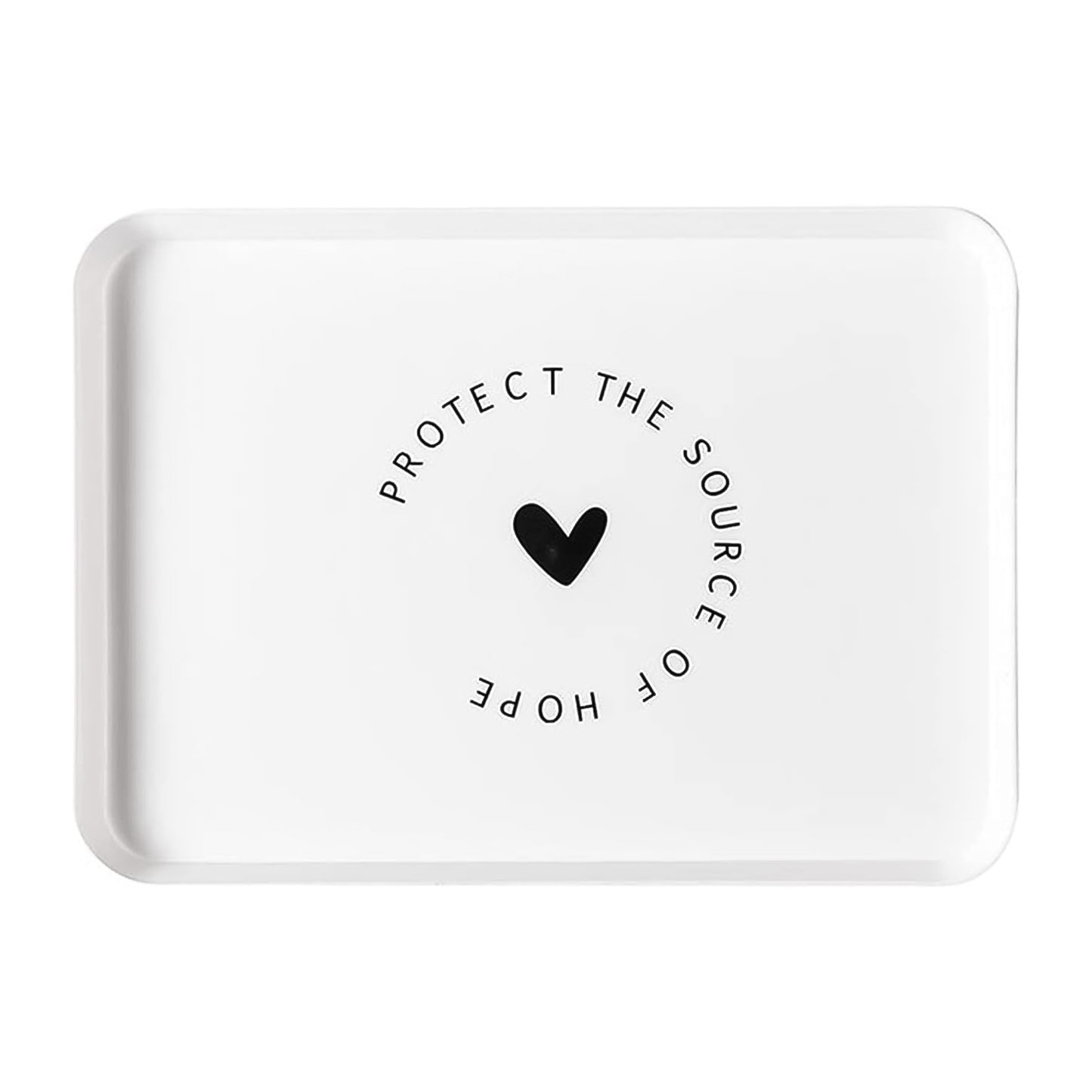 Elegant Printed Plastic Serving Tray With Motivational Quote