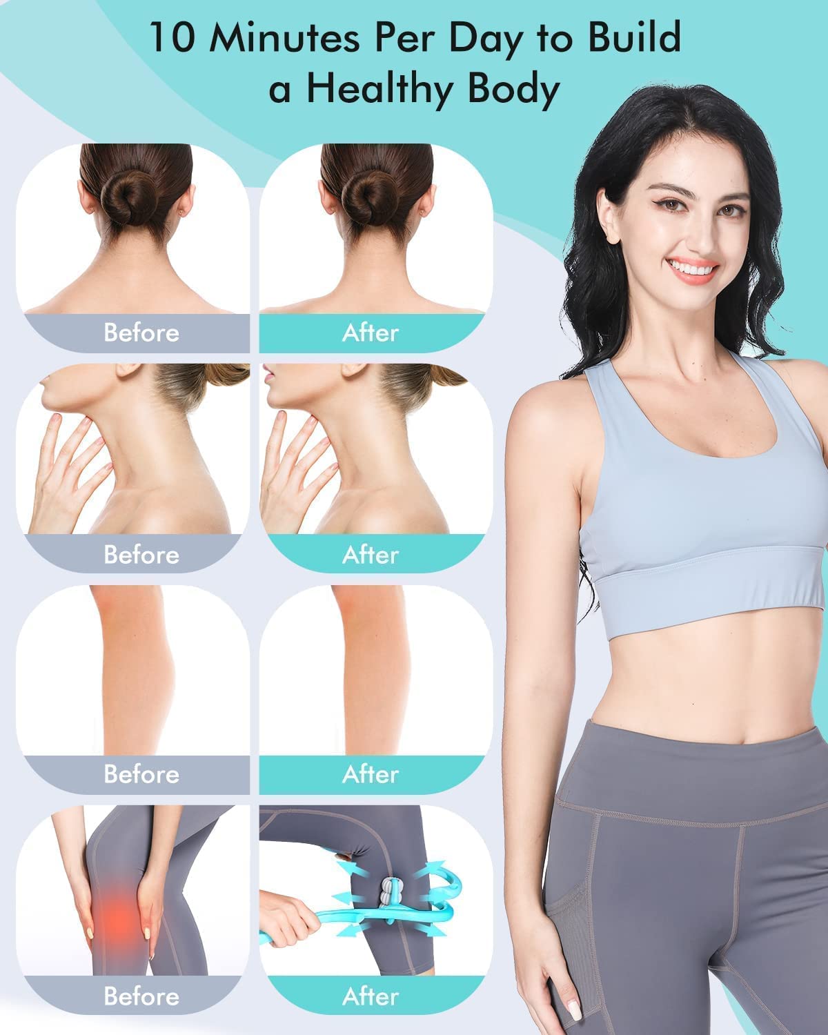 6593a Neck Shoulder Massager 13.5x7.08in Portable Relieving The Back For Men Relieving The Waist Women