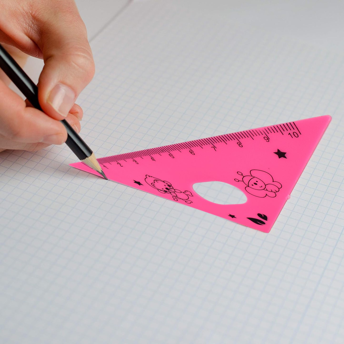 Cute Cartoon Giraffe Ruler Scale Meter Ruler Triangle Ruler (4 Pc Set)