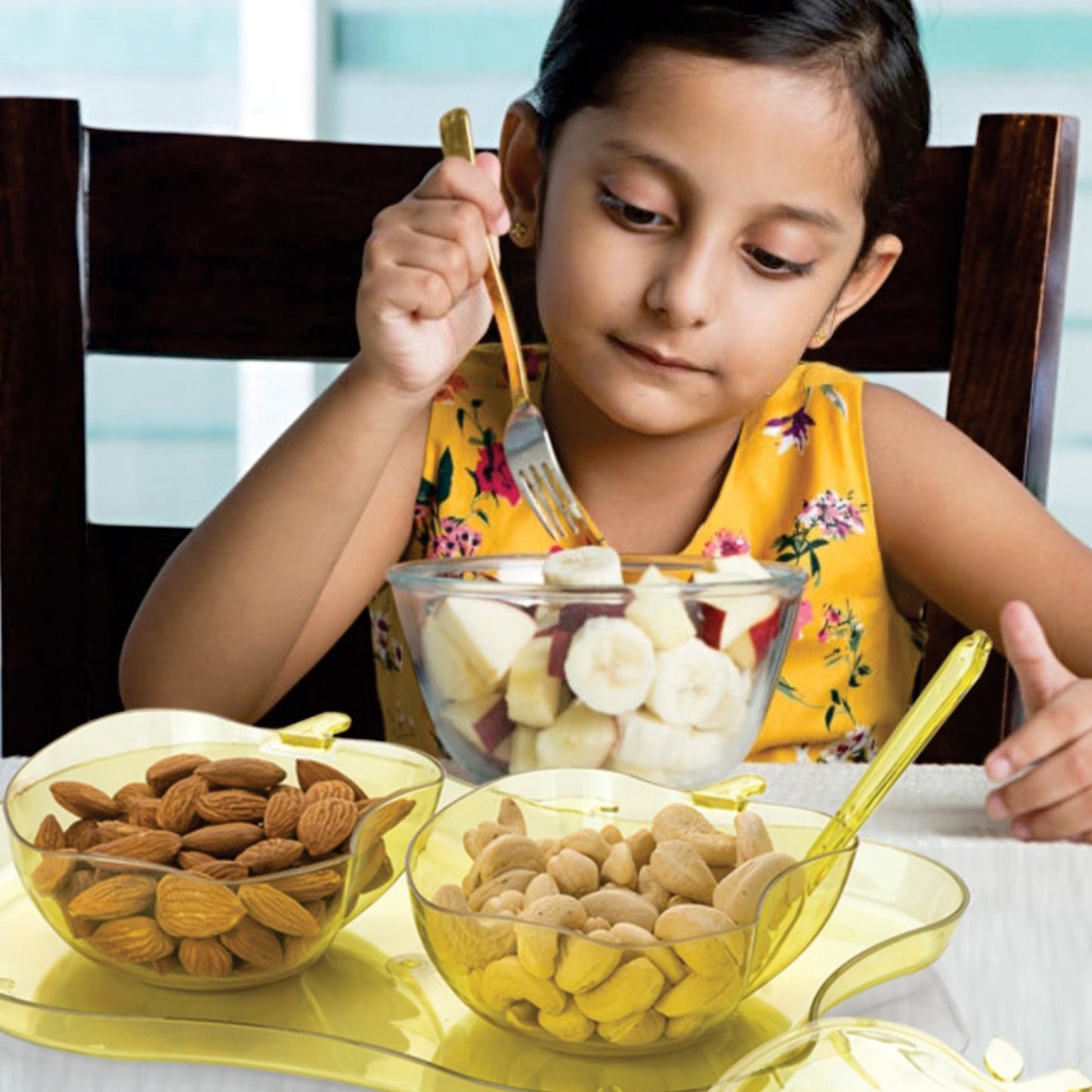 2969 Apple Shape 2piece Serving Set Of Bowl With Spoon Tray. Dinnerware Serving Snacks Pickle