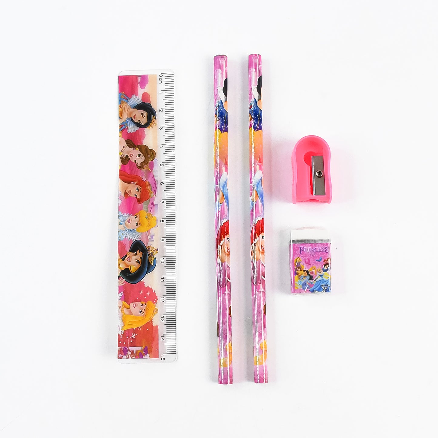 4643 Mix Design Cartoon Wooden Pencil Set Stationary Set 5 In 1 Items Educational Item For School Going Kids Stationary Set For Girls Boysstationary For Schoolgift Pack For Girls Kidsbirthday Gift Kids (5 Pc Set )