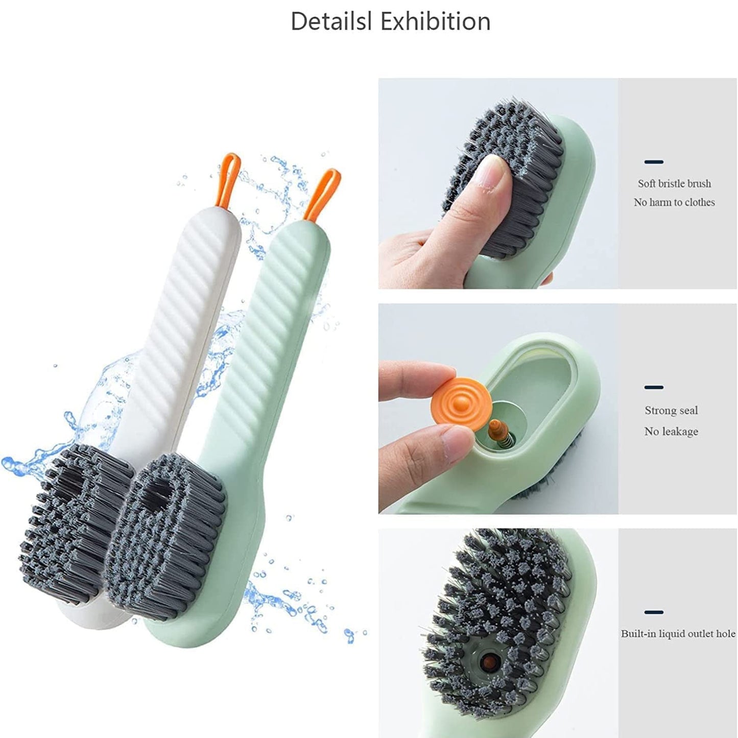 17928 Multifunctional Scrubbing Brush With Liquid Soap Dispenser Cleaning Brush With Liquid Soap Dispenser Shoe Brush For Cleaning Cloth Cleaning Brush With Handleliquid Shoe Brush For Shoe Clothes (1 Pc)