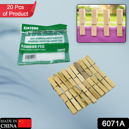 6071a Multipurpose Wooden Heavy Clip (20 Pieces) For Clothespin Dryer Hanger Photo Paper Peg Pin Craft Clips For School Arts Crafts Decoration