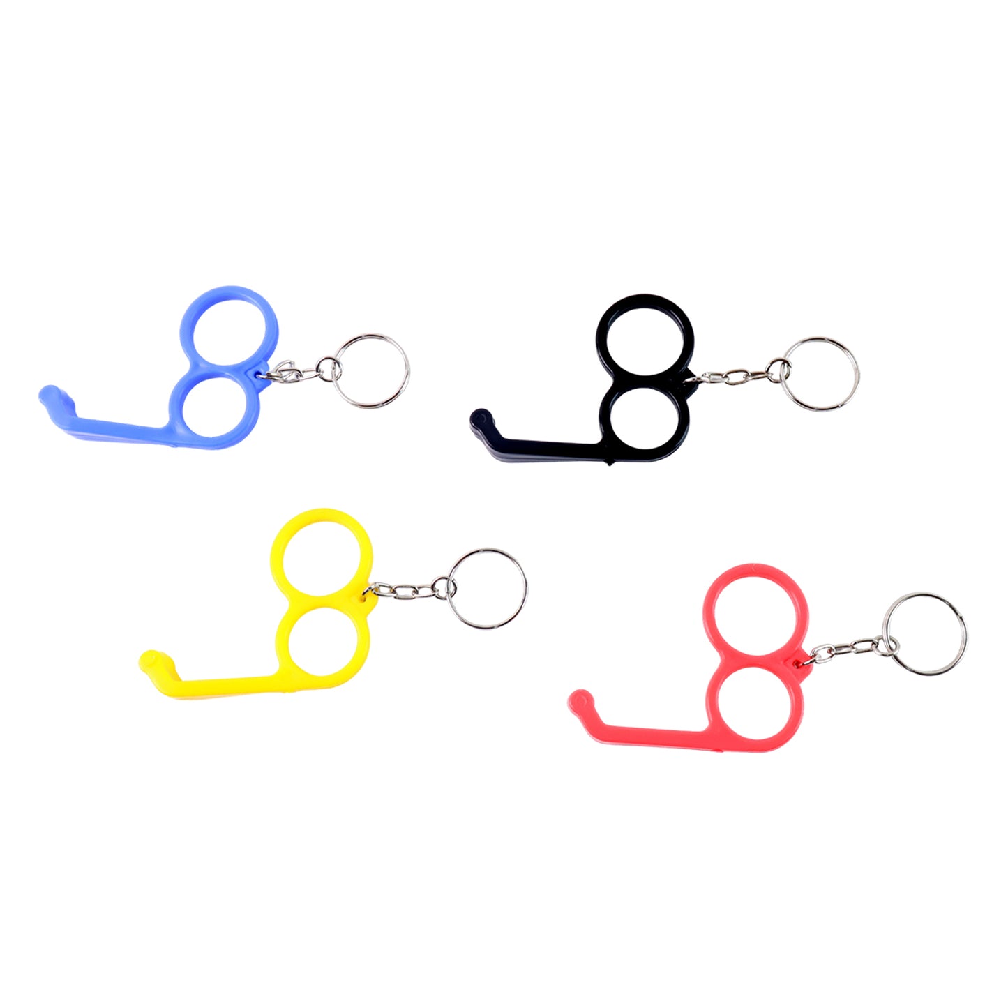 2-in-1 Plastic Dual-finger Mobile Stand Cum Keyring (1 Pc Mixed Color)