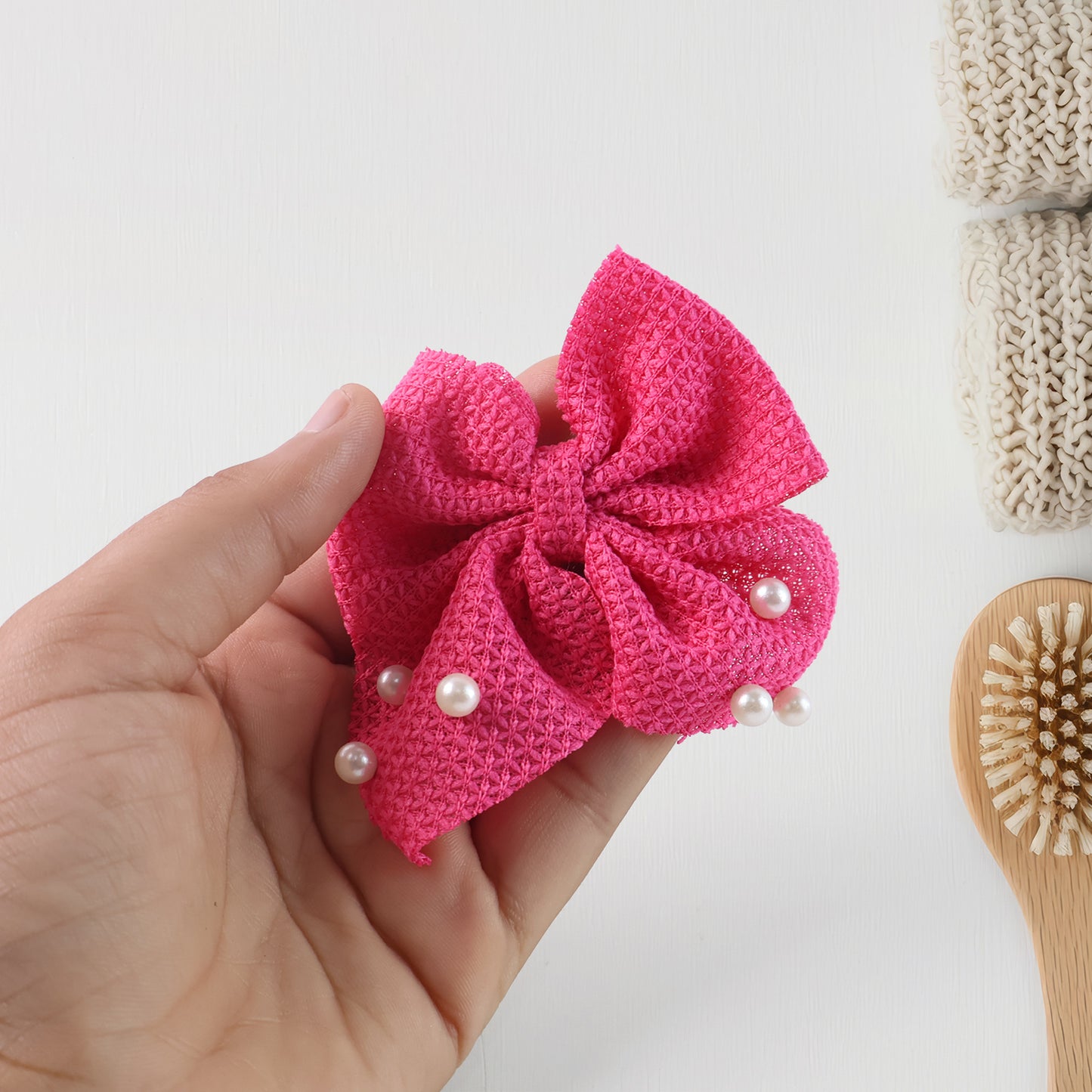 Hair Bow Knot Clip Suitable For Girls (6 Pc Multicolour Mix Design) Hair Accessories