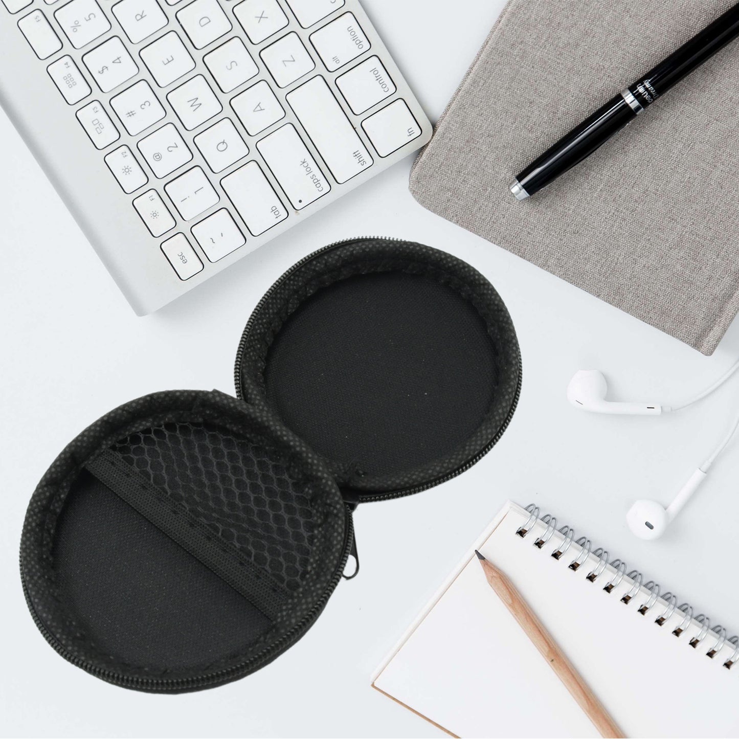 6570 Earphone Carrying Cute Case Round Pocket Pouch For Headphone Data Cable Coins Airpods Pendrive Earphone Case Organizer Perfect Return Gift (Mix Design 1 Pc)